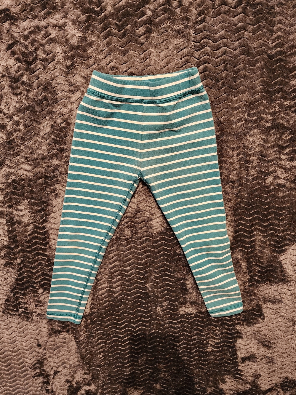Hanna Andersson Heavyweight Leggings Pants | Size 5 | Green & White Stripes